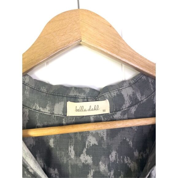 Bella Dahl Button-Down Grey Camo Dress Mini Size M - Picture 7 of 11